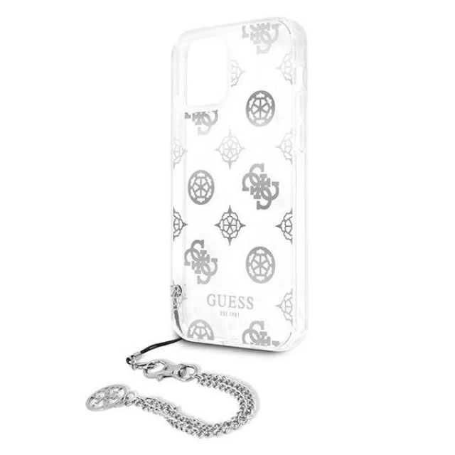 Чохол Guess Peony Chain Collection для iPhone 12 | 12 Pro Silver (GUHCP12MKSPESI)