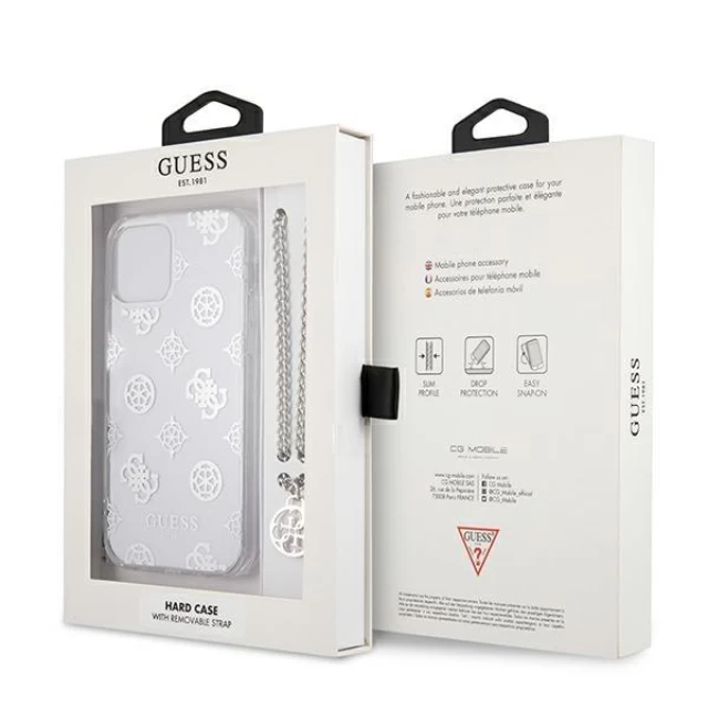 Чехол Guess Peony Chain Collection для iPhone 12 | 12 Pro Silver (GUHCP12MKSPESI)