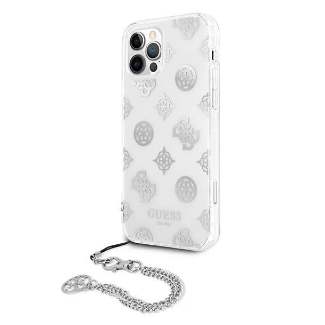 Чехол Guess Peony Chain Collection для iPhone 12 Pro Max Silver (GUHCP12LKSPESI)