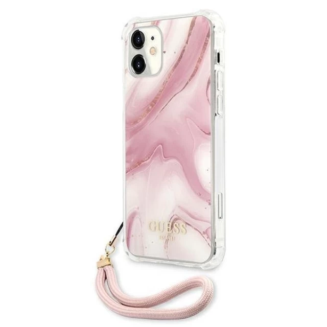 Чохол Guess Marble Collection для iPhone 12 mini Pink (GUHCP12SKSMAPI)