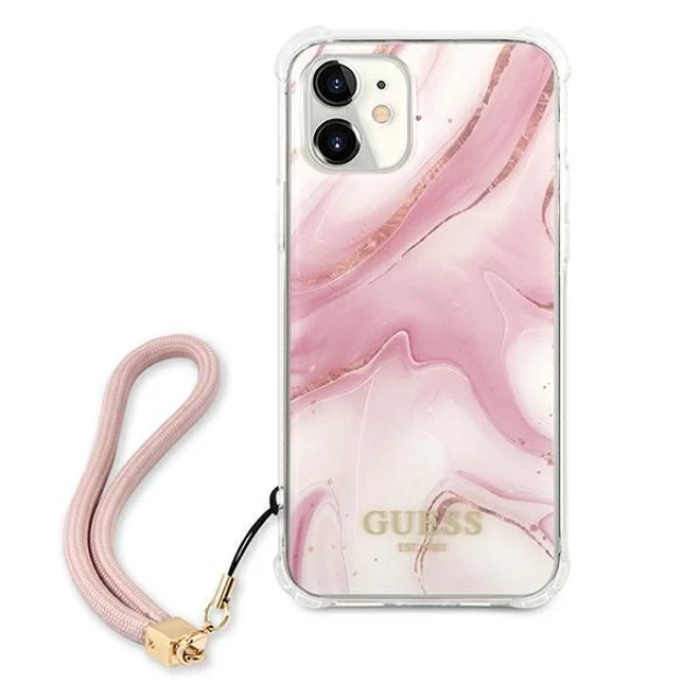 Чохол Guess Marble Collection для iPhone 12 mini Pink (GUHCP12SKSMAPI)
