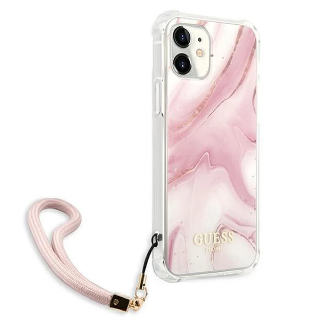 Чехол Guess Marble Collection для iPhone 12 mini Pink (GUHCP12SKSMAPI)