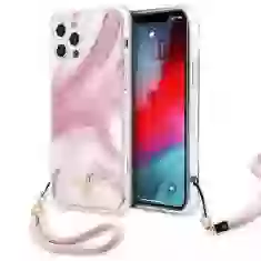 Чохол Guess Marble Collection для iPhone 12 | 12 Pro Pink (GUHCP12MKSMAPI)