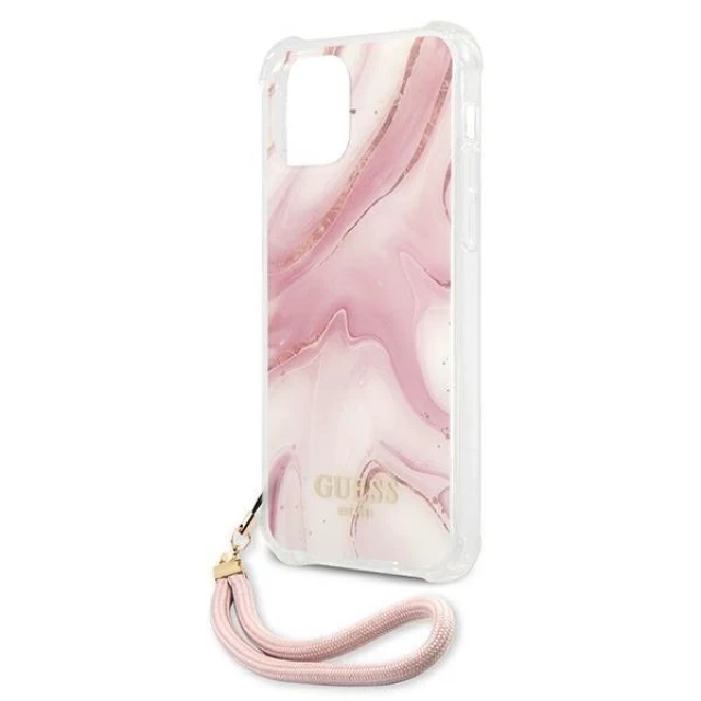 Чехол Guess Marble Collection для iPhone 12 | 12 Pro Pink (GUHCP12MKSMAPI)