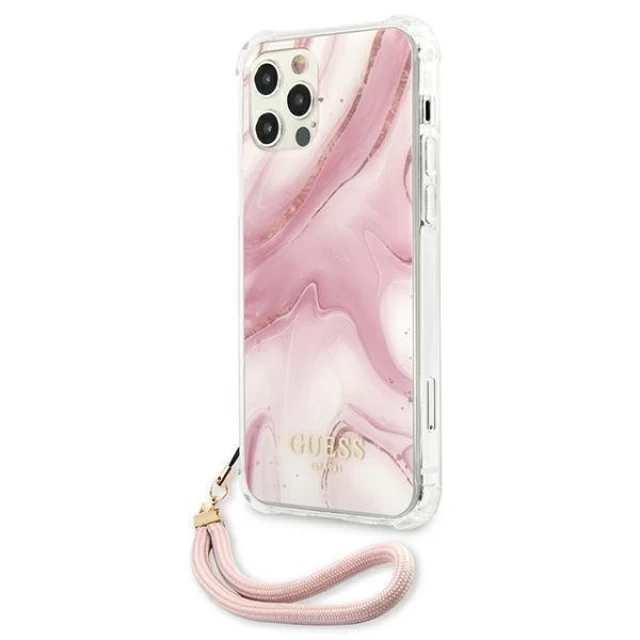 Чохол Guess Marble Collection для iPhone 12 Pro Max Pink (GUHCP12LKSMAPI)