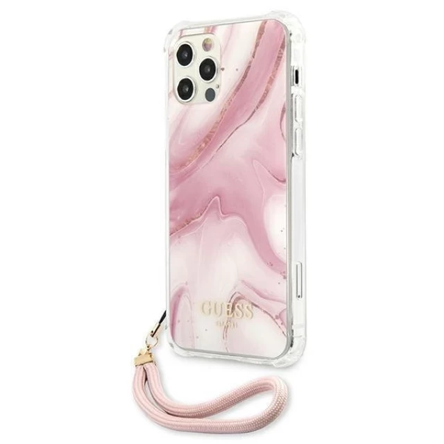 Чехол Guess Marble Collection для iPhone 12 Pro Max Pink (GUHCP12LKSMAPI)