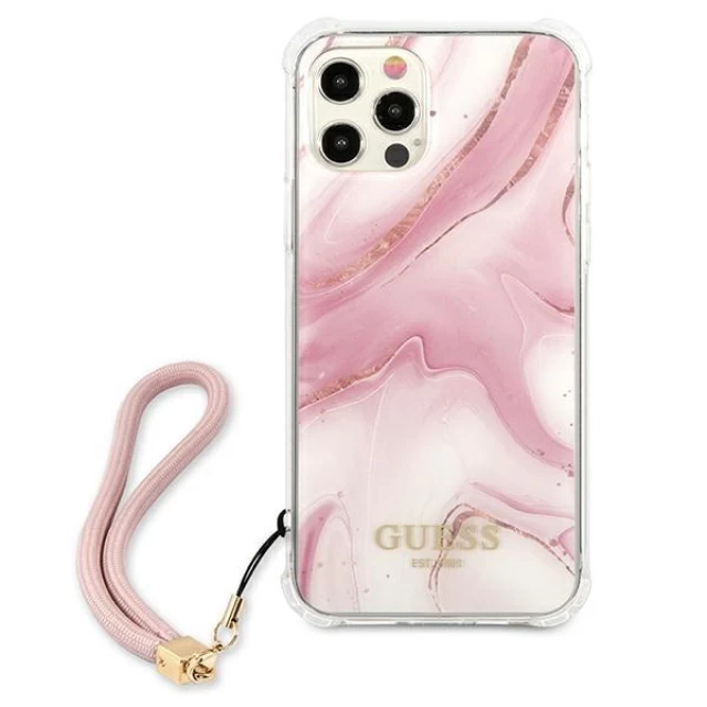 Чехол Guess Marble Collection для iPhone 12 Pro Max Pink (GUHCP12LKSMAPI)