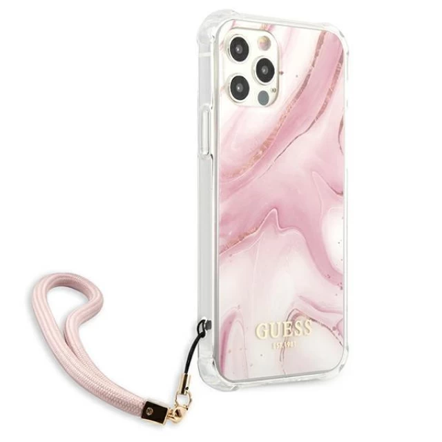 Чехол Guess Marble Collection для iPhone 12 Pro Max Pink (GUHCP12LKSMAPI)
