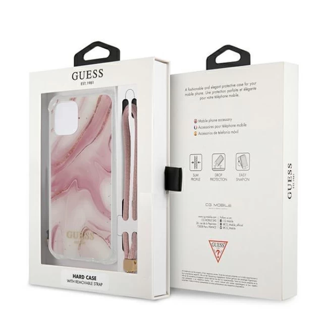 Чехол Guess Marble Collection для iPhone 12 Pro Max Pink (GUHCP12LKSMAPI)