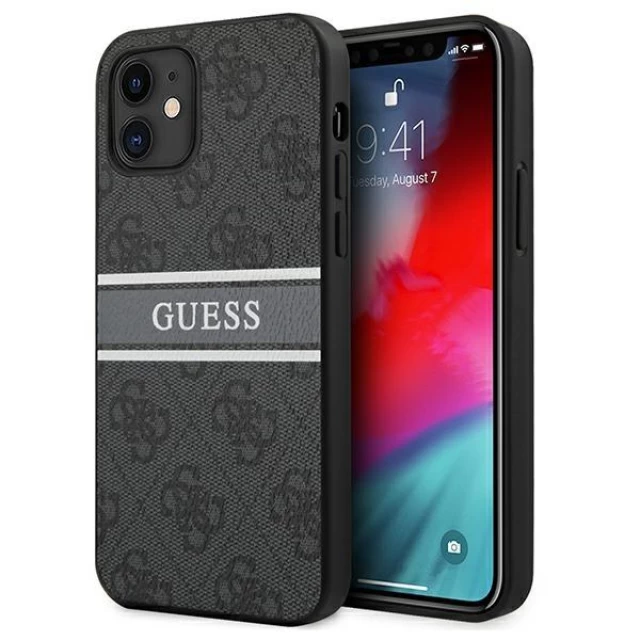 Чохол Guess 4G Stripe для iPhone 12 mini Grey (GUHCP12S4GDGR)