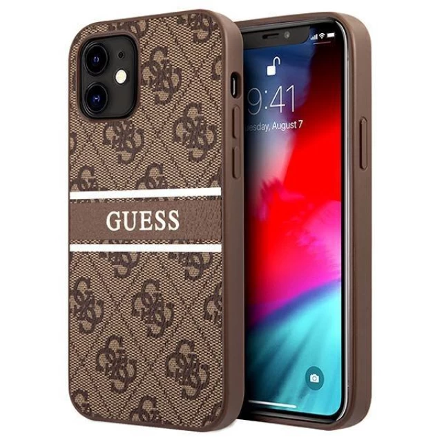 Чехол Guess 4G Stripe для iPhone 12 mini Brown (GUHCP12S4GDBR)