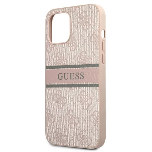 Чохол Guess 4G Stripe для iPhone 12 mini Pink (GUHCP12S4GDPI)