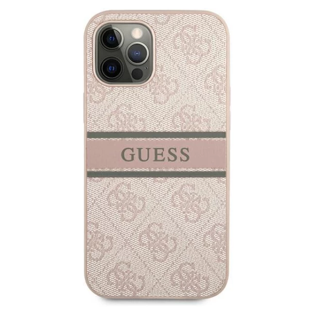 Чохол Guess 4G Stripe для iPhone 12 Pro Max Pink (GUHCP12L4GDPI)