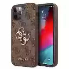 Чехол Guess 4G Big Metal Logo для iPhone 12 | 12 Pro Brown (GUHCP12M4GMGBR)