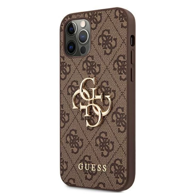 Чехол Guess 4G Big Metal Logo для iPhone 12 | 12 Pro Brown (GUHCP12M4GMGBR)