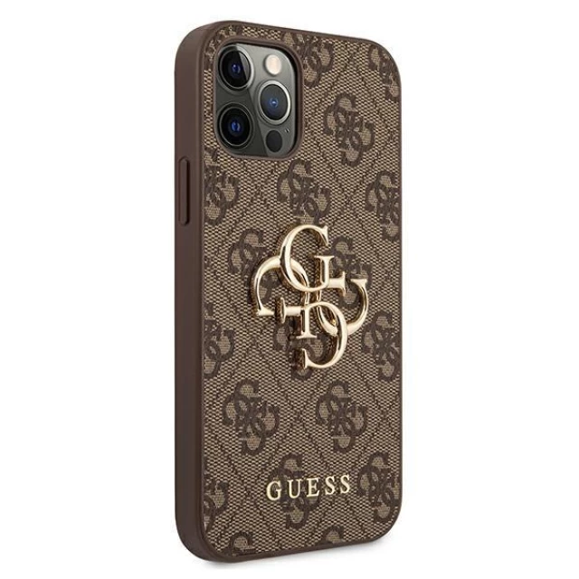 Чехол Guess 4G Big Metal Logo для iPhone 12 | 12 Pro Brown (GUHCP12M4GMGBR)