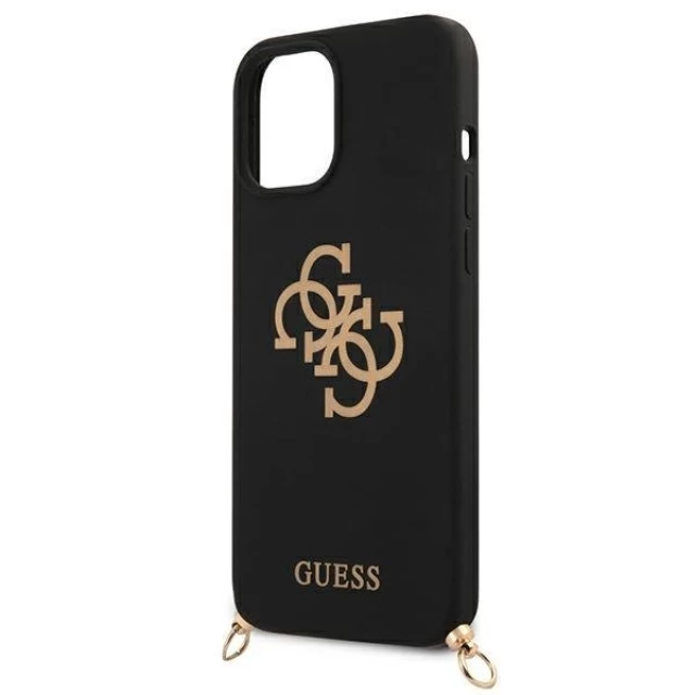 Чохол Guess Gold Chain Collection для iPhone 12 | 12 Pro Black (GUHCP12MLSC4GBK)