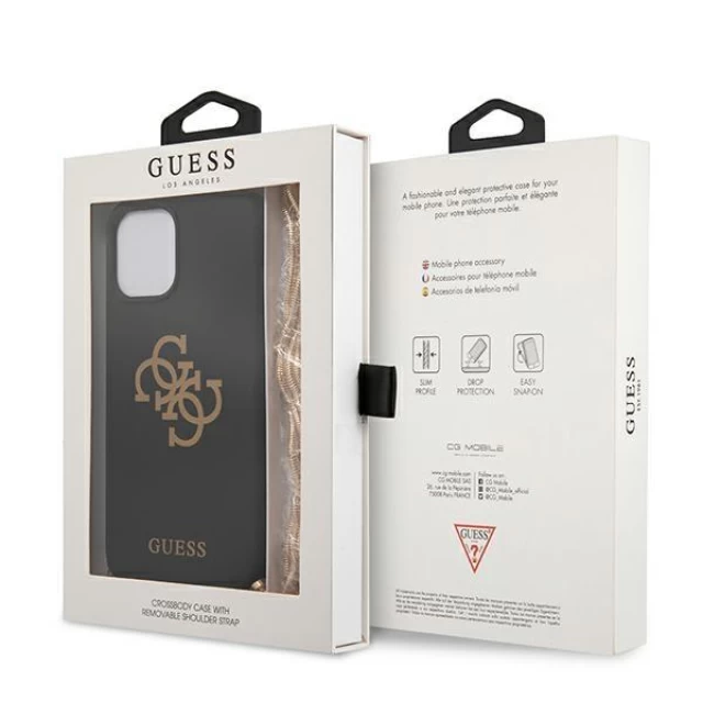 Чохол Guess Gold Chain Collection для iPhone 12 | 12 Pro Black (GUHCP12MLSC4GBK)