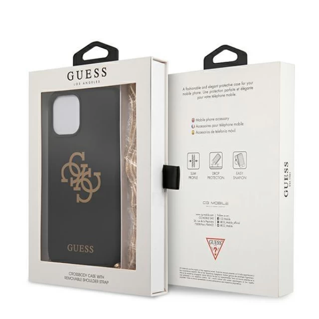 Чехол Guess Gold Chain Collection для iPhone 12 Pro Max Black (GUHCP12LLSC4GBK)
