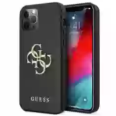 Чохол Guess Saffiano 4G Metal Logo для iPhone 12 | 12 Pro Black (GUHCP12MSA4GGBK)