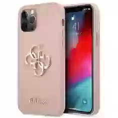 Чехол Guess Saffiano 4G Metal Logo для iPhone 12 | 12 Pro Pink (GUHCP12MSA4GGPI)