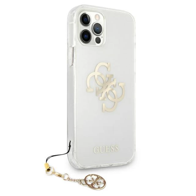 Чохол Guess 4G Gold Charms Collection для iPhone 12 | 12 Pro Transparent (GUHCP12MKS4GGO)