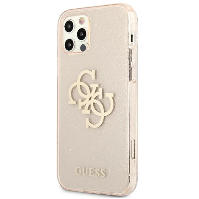 Чохол Guess Glitter 4G Big Logo для iPhone 12 | 12 Pro Gold (GUHCP12MPCUGL4GGO)