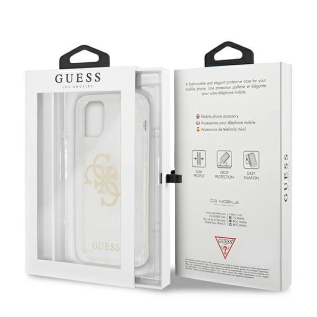 Чехол Guess Glitter 4G Big Logo для iPhone 12 | 12 Pro Transparent (GUHCP12MPCUGL4GTR)