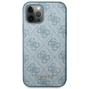 Чехол Guess 4G Metal Gold Logo для iPhone 12 | 12 Pro Blue (GUHCP12MG4GFBL)