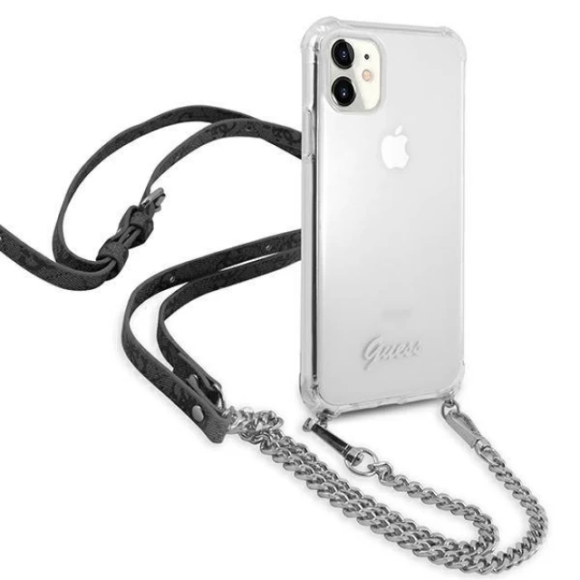 Чохол Guess 4G Silver Chain для iPhone 11 Transparent (GUHCN61KC4GSSI)