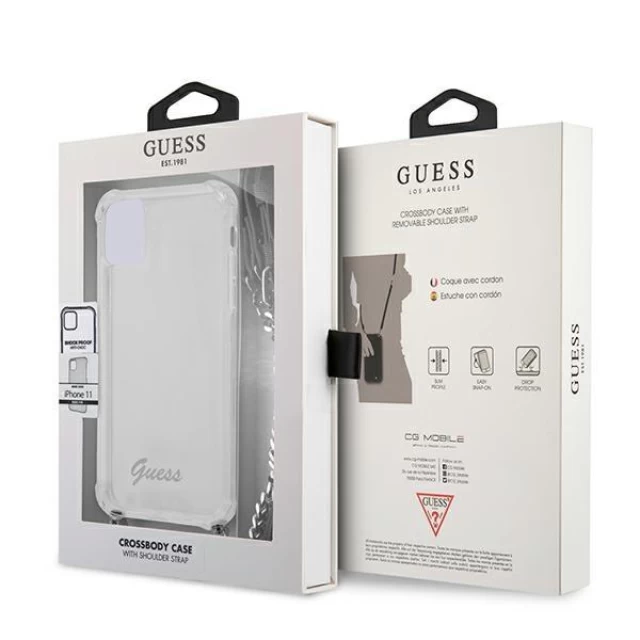 Чехол Guess 4G Silver Chain для iPhone 11 Transparent (GUHCN61KC4GSSI)
