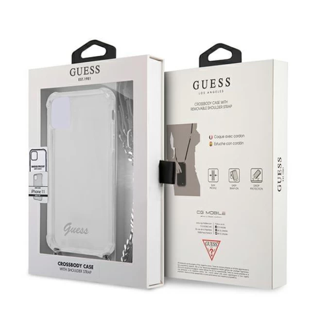 Чохол Guess 4G Silver Chain для iPhone 11 Transparent (GUHCN61KC4GSSI)