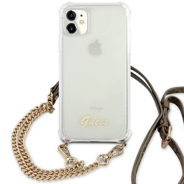 Чехол Guess 4G Gold Chain для iPhone 11 Transparent (GUHCN61KC4GSGO)