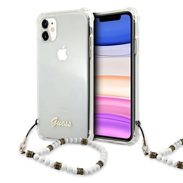 Чохол Guess White Pearl для iPhone 11 Transparent (GUHCN61KPSWH)