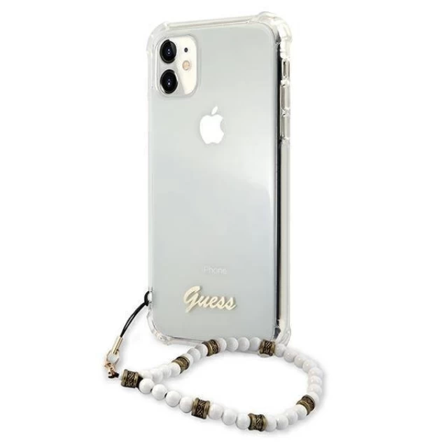 Чехол Guess White Pearl для iPhone 11 Transparent (GUHCN61KPSWH)