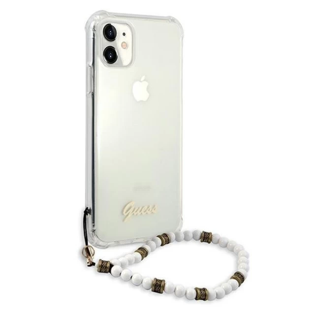 Чехол Guess White Pearl для iPhone 11 Transparent (GUHCN61KPSWH)