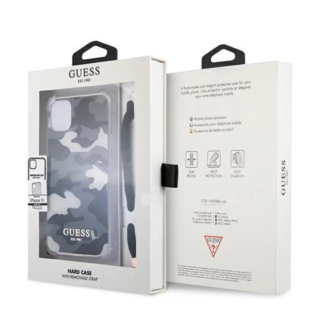 Чехол Guess Camo Strap Collection для iPhone 11 Black (GUHCN61KSARBK)