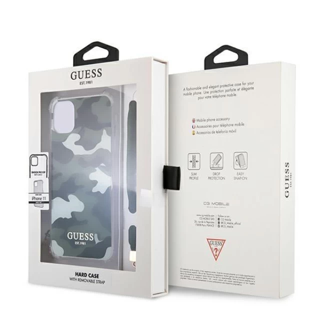 Чехол Guess Camo Strap Collection для iPhone 11 Green (GUHCN61KSARKA)