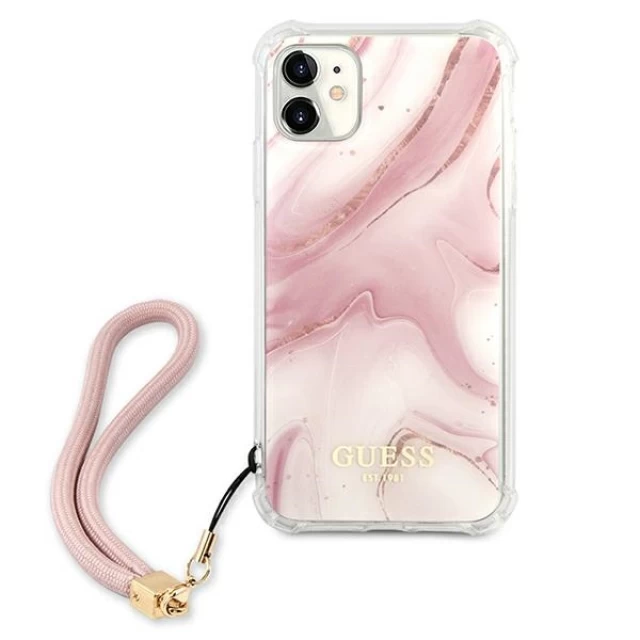 Чехол Guess Marble Cord Collection для iPhone 11 Pink (GUHCN61KSMAPI)