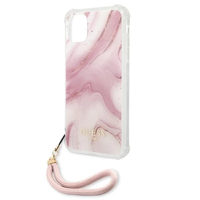 Чехол Guess Marble Cord Collection для iPhone 11 Pink (GUHCN61KSMAPI)
