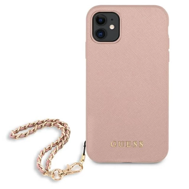 Чохол Guess Saffiano Chain для iPhone 11 Pink (GUHCN61SASGPI)
