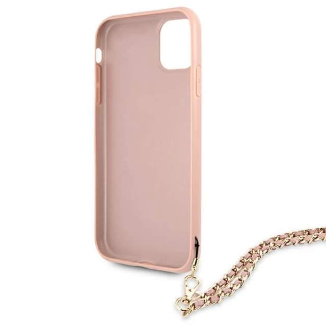 Чехол Guess Saffiano Chain для iPhone 11 Pink (GUHCN61SASGPI)