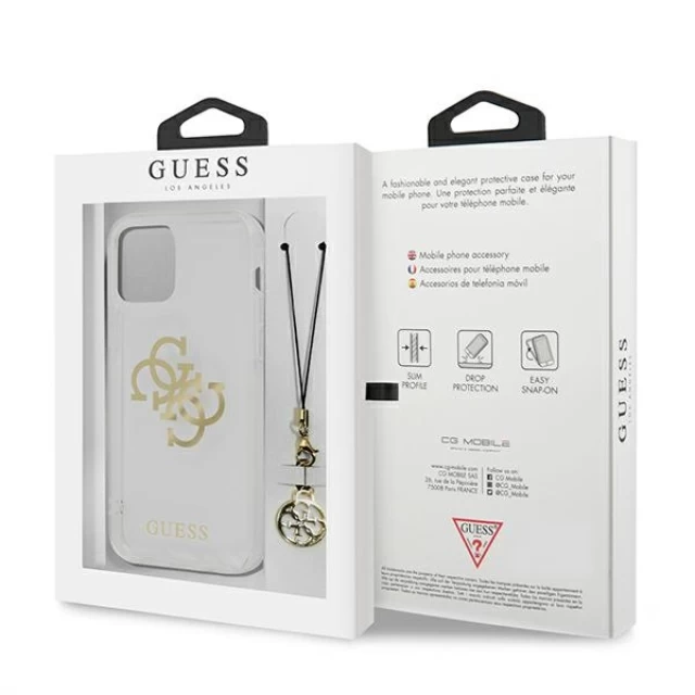 Чехол Guess 4G Gold Charms Collection для iPhone 11 Transparent (GUHCN61KS4GGO)