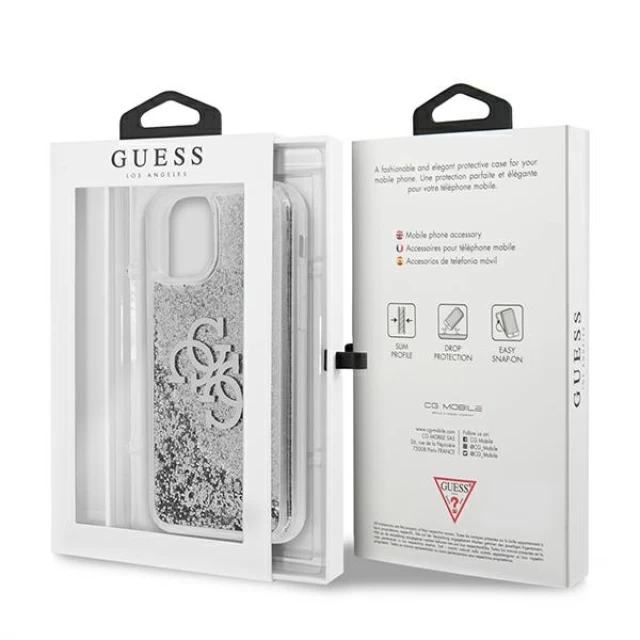 Чохол Guess 4G Big Liquid Glitter для iPhone 11 Silver (GUHCN61LG4GSI)