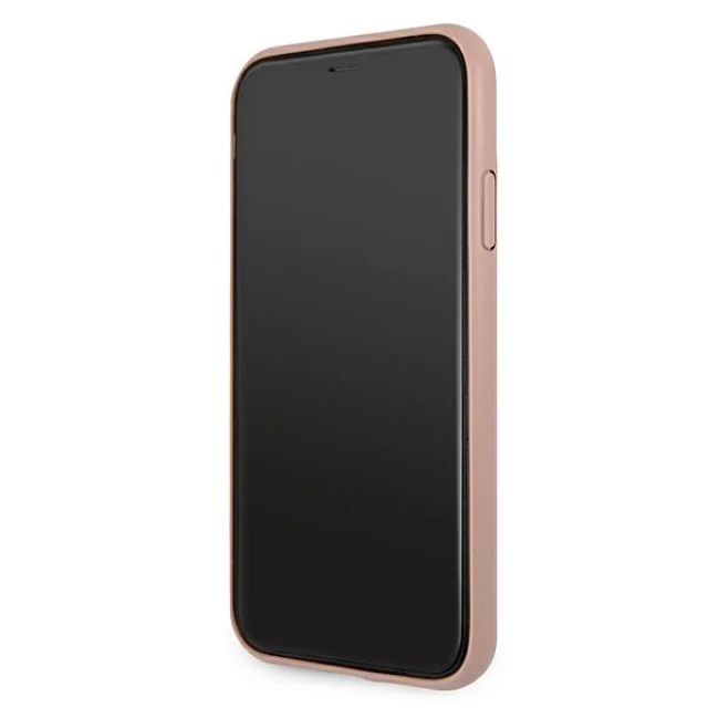 Чехол Guess Saffiano 4G Metal Logo для iPhone 11 Pink (GUHCN61SA4GGPI)
