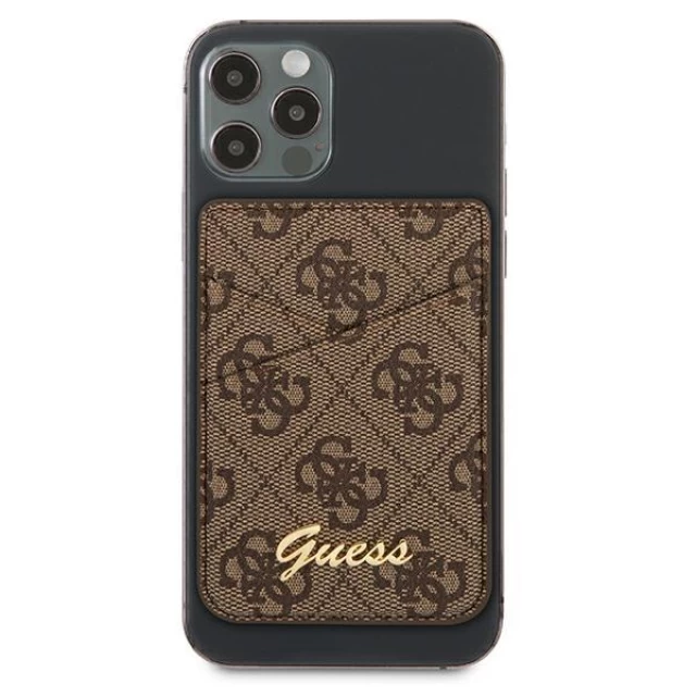 Чехол-бумажник Guess Wallet для iPhone Brown with MagSafe Brown (GUWMS4GTLBR)