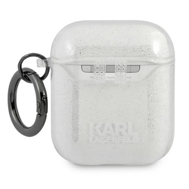 Чехол Karl Lagerfeld Glitter Choupette для AirPods 2/1 Silver (KLA2UCHGS)