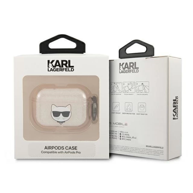 Чехол Karl Lagerfeld Choupette для AirPods Pro Silver (KLAPUCHGD)