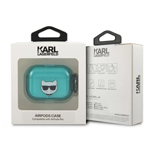 Чохол Karl Lagerfeld Choupette для AirPods Pro Blue (KLAPUCHFL)