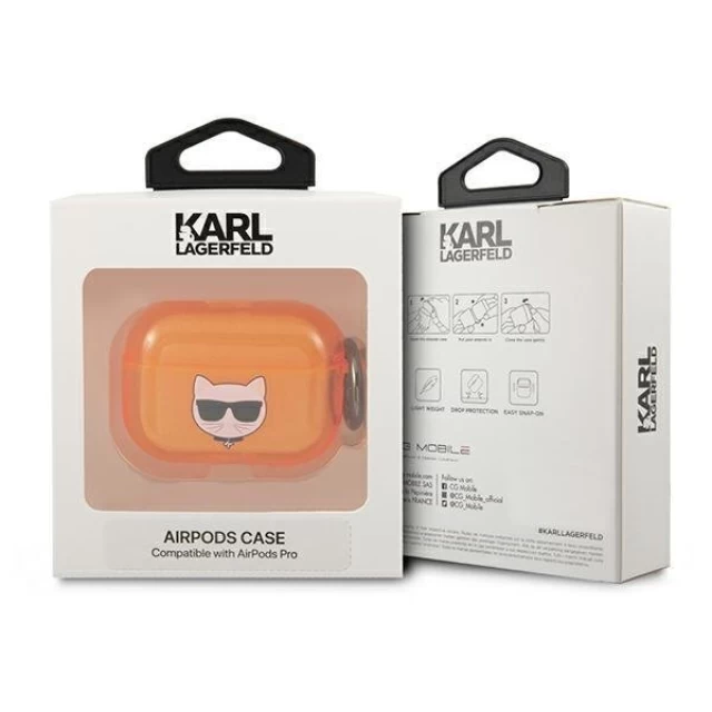 Чехол Karl Lagerfeld Choupette для AirPods Pro Orange (KLAPUCHFO)